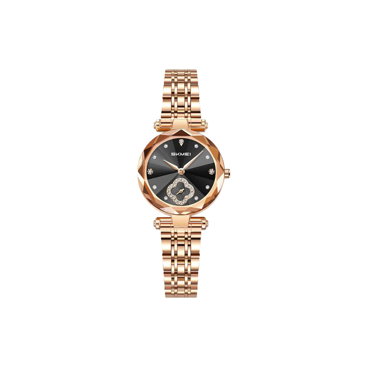 SKMEI 2718 Women’s Elegant Quartz Watch Black Dial– Stainless Steel Band, 30M Waterproof Ladies Dress Watch