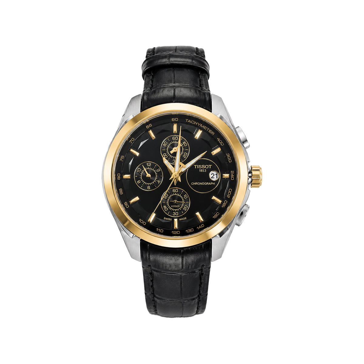 Tissot 1853 Chronograph Golden Border Black Leather Men's Watch