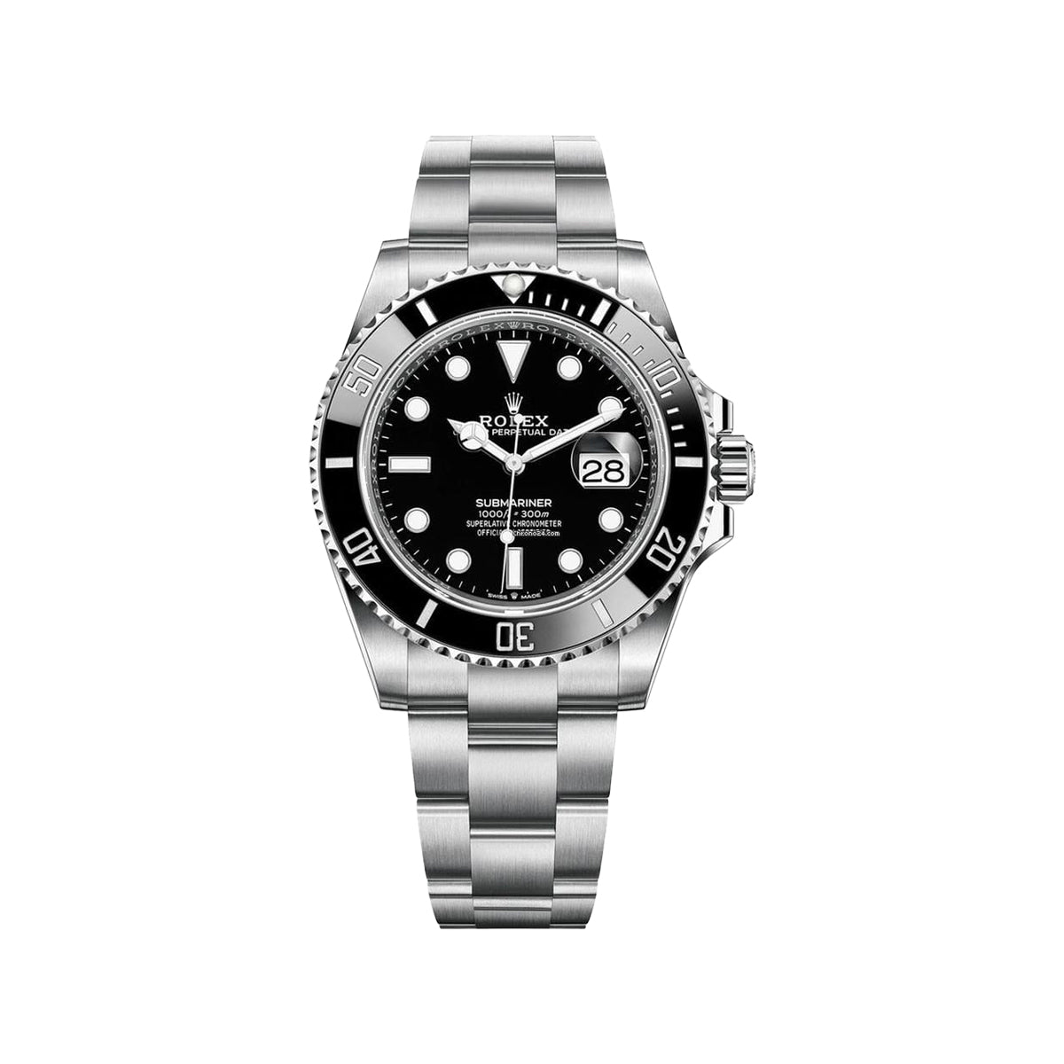 Rolex Submariner Date Men’s Watch – Black Dial & Stainless Steel Chain Strap