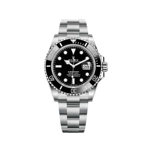 Rolex Submariner Date Men’s Watch – Black Dial & Stainless Steel Chain Strap
