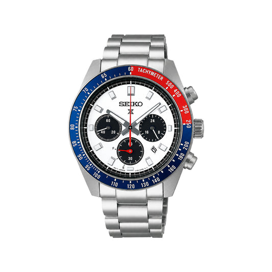 Seiko 292775 Prospex Speedtimer Chronograph Men's Watch – White Dial, Stainless Steel Bracelet