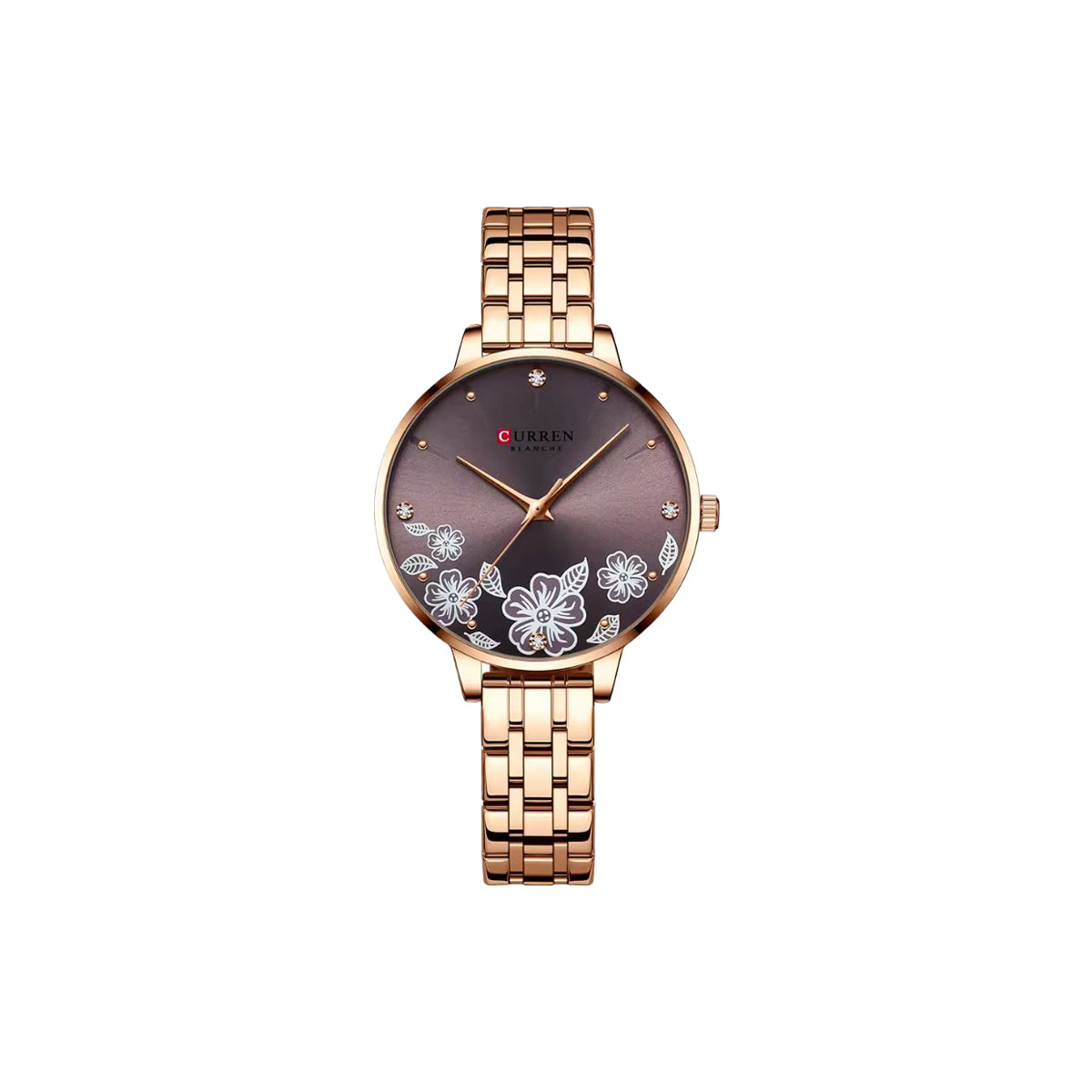 Curren 9068 Rose Coper– Women's Quartz Watch with Stainless Steel Mesh Band