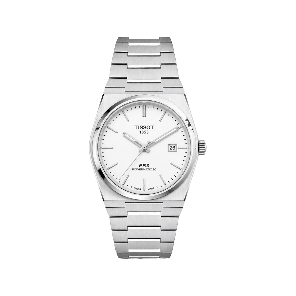 Tissot PRX 1853 Men’s Watch – Silver Dial & Stainless Steel Chain Strap