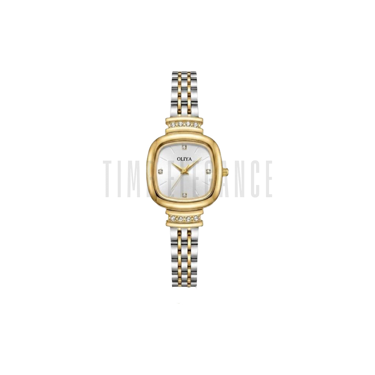 OLIYA 6815 Women’s Square Steel Quartz Watch White Dial– Waterproof Business Casual Wristwatch