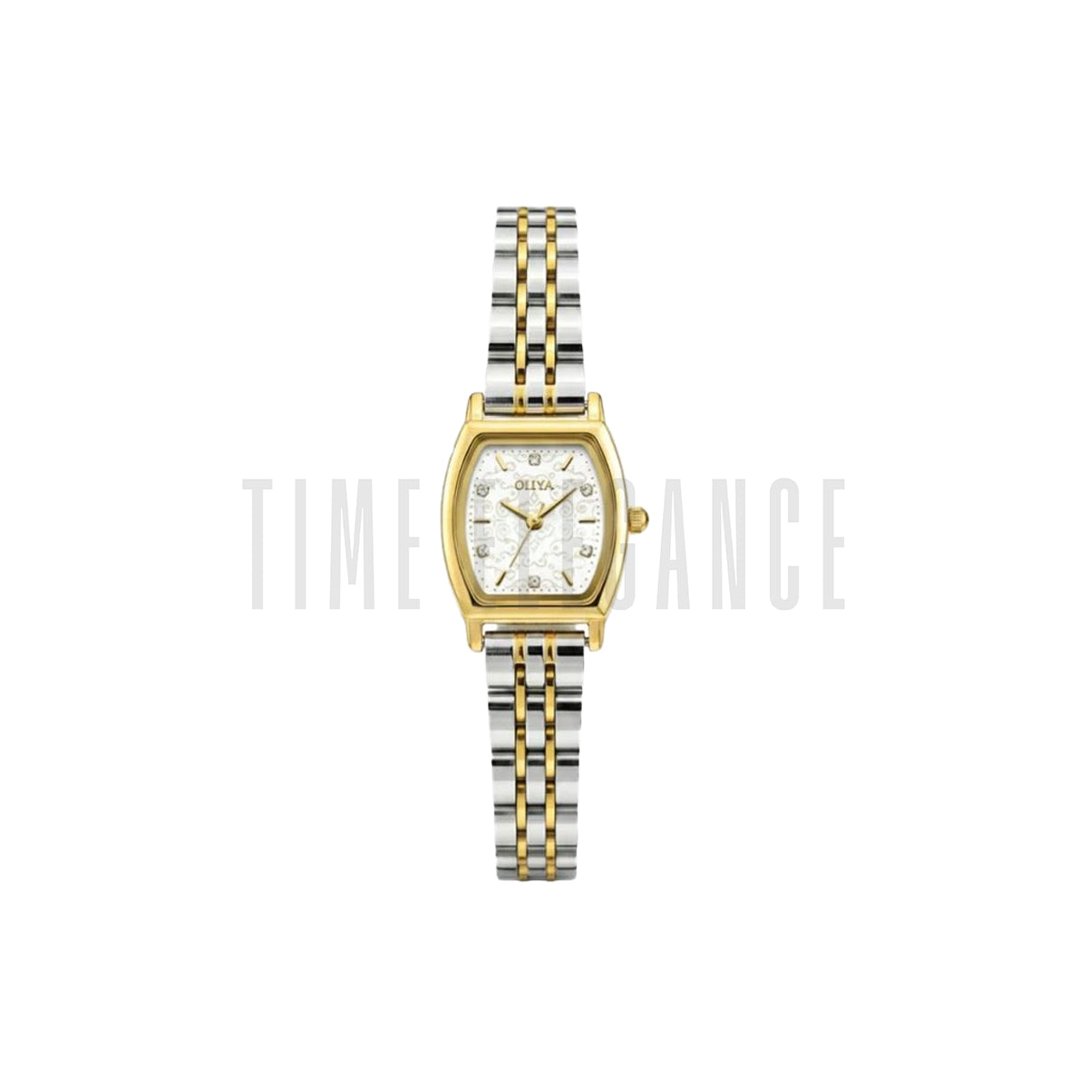 OLIYA 2001 Women’s Luxury Tonneau Quartz Watch White Dial – Stainless Steel Water Resistant Wristwatch