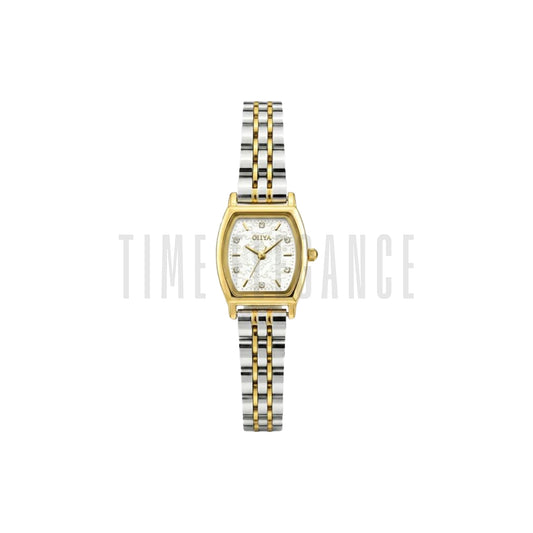 OLIYA 2001 Women’s Luxury Tonneau Quartz Watch White Dial – Stainless Steel Water Resistant Wristwatch