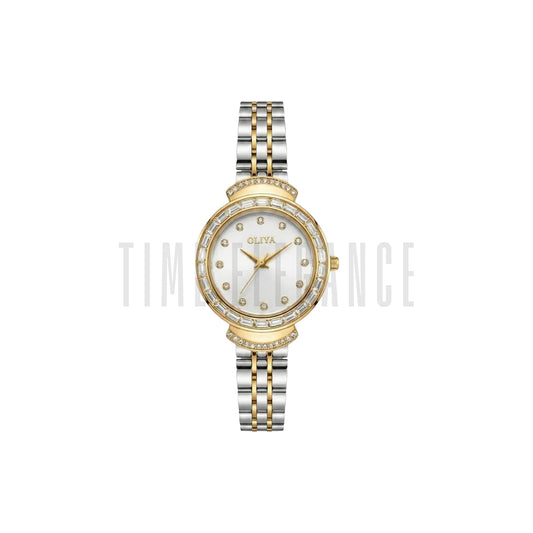 OLIYA 6806 Women’s Square Quartz Watch White Dial– Steel Strap Waterproof Business Casual Wristwatch
