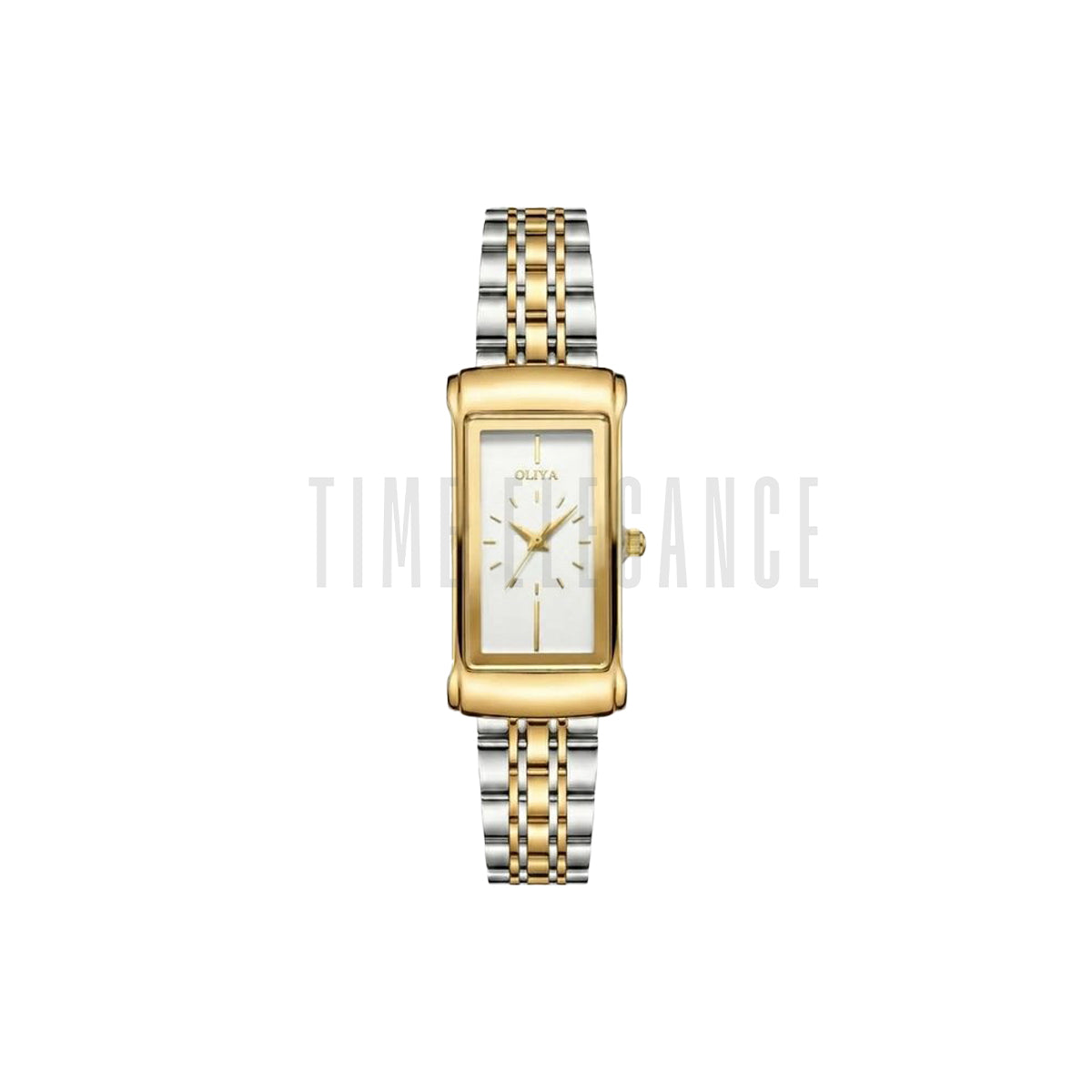 OLIYA 55182 Women’s Square Luxury Quartz Watch White Dial – Stainless Steel Retro Dress Wristwatch