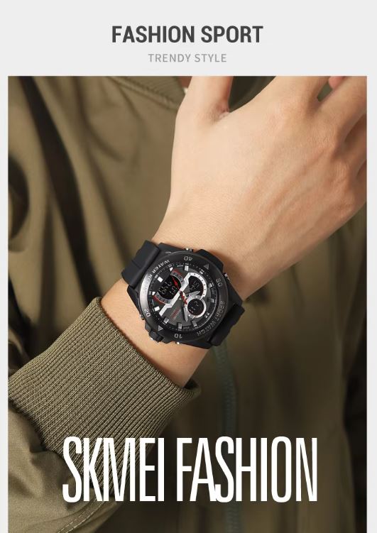 SKMEI 2486 Sport Digital Watch Black – 50M Waterproof Fashion Wristwatch