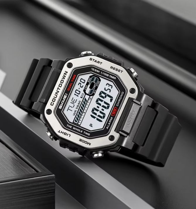 SKMEI 2522 Men’s Sport Digital Watch Black– Chrono Military Date Electronic Wristwatch