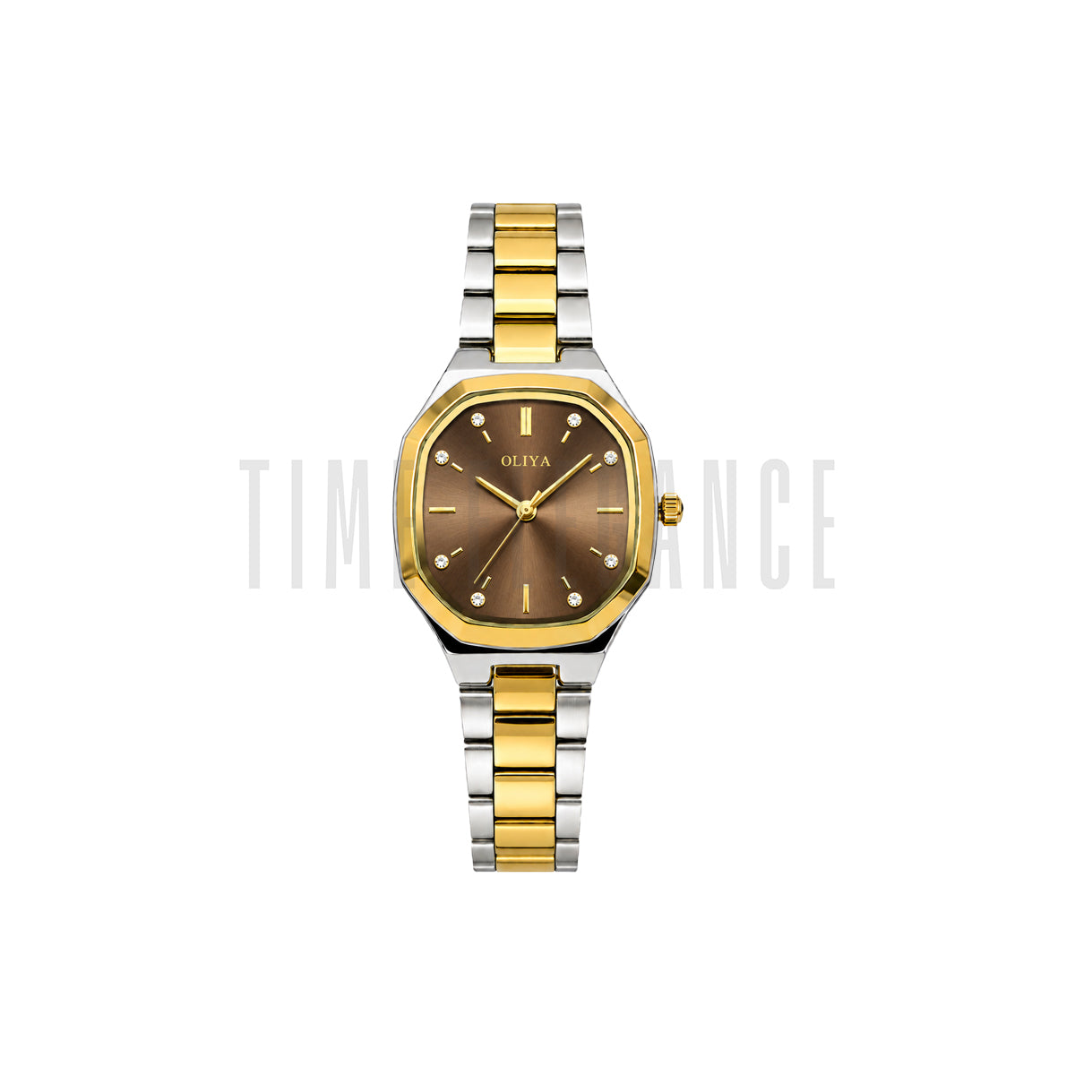 OLIYA 831 Women’s Brown Sunray Dial Watch – Two Tone Bracelet