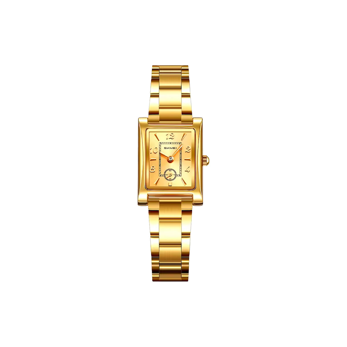 SKMEI 2570 Women’s Vintage Square Dial Quartz Watch Golden – Elegant Fashion Wristwatch