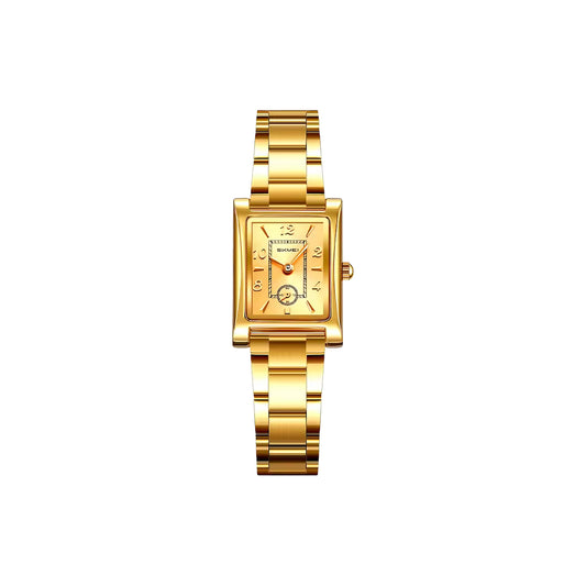 SKMEI 2570 Women’s Vintage Square Dial Quartz Watch Golden – Elegant Fashion Wristwatch