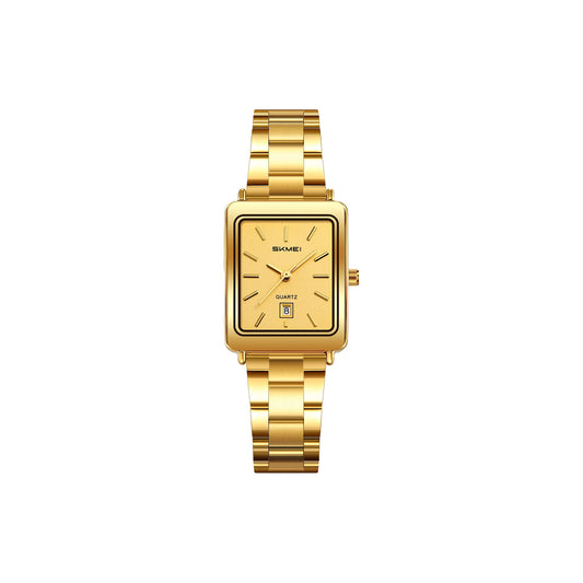 SKMEI 2566 Women’s Luxury Quartz Watch Golden –  Business Wristwatch with Date Display
