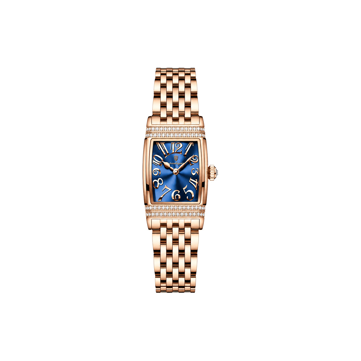 Poedagar 799 Women's Luxury Watch | Square Rose Blue Design