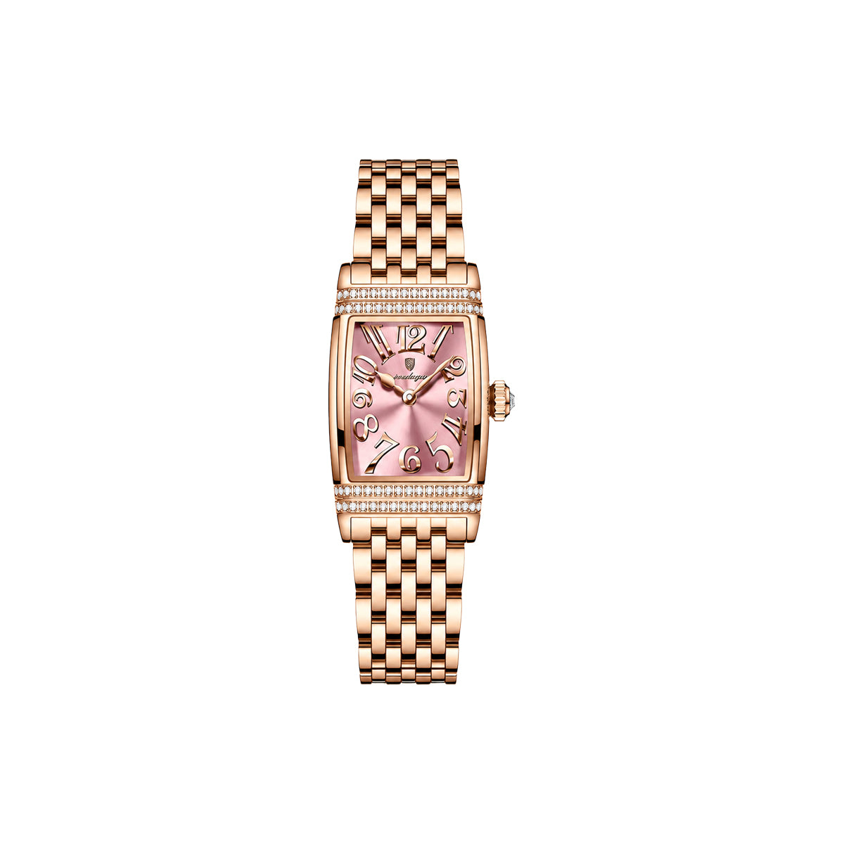 Poedagar 799 Women's Luxury Watch | Square Rose Pink Design