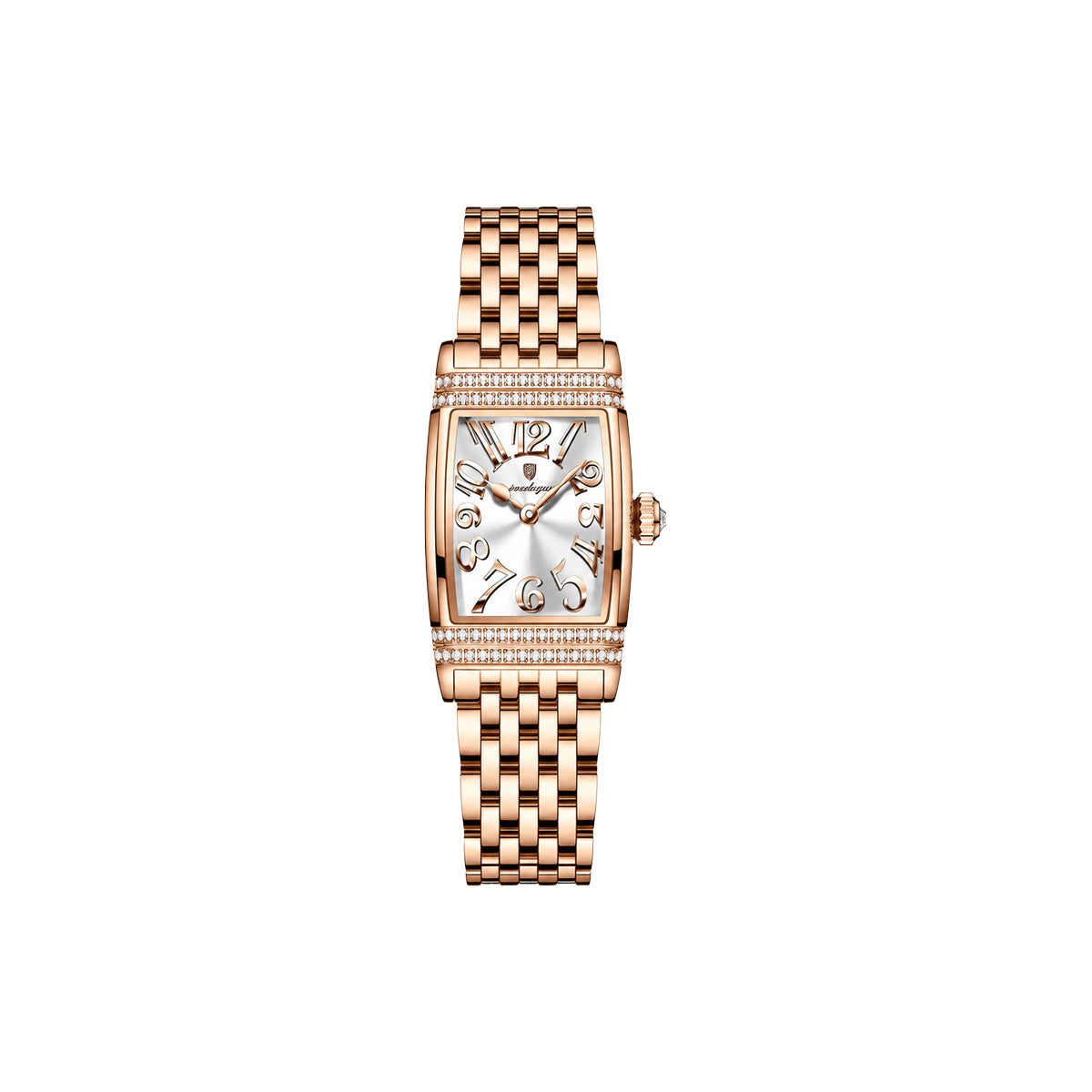 Poedagar 799 Women's Luxury Watch | Square Rose White Design