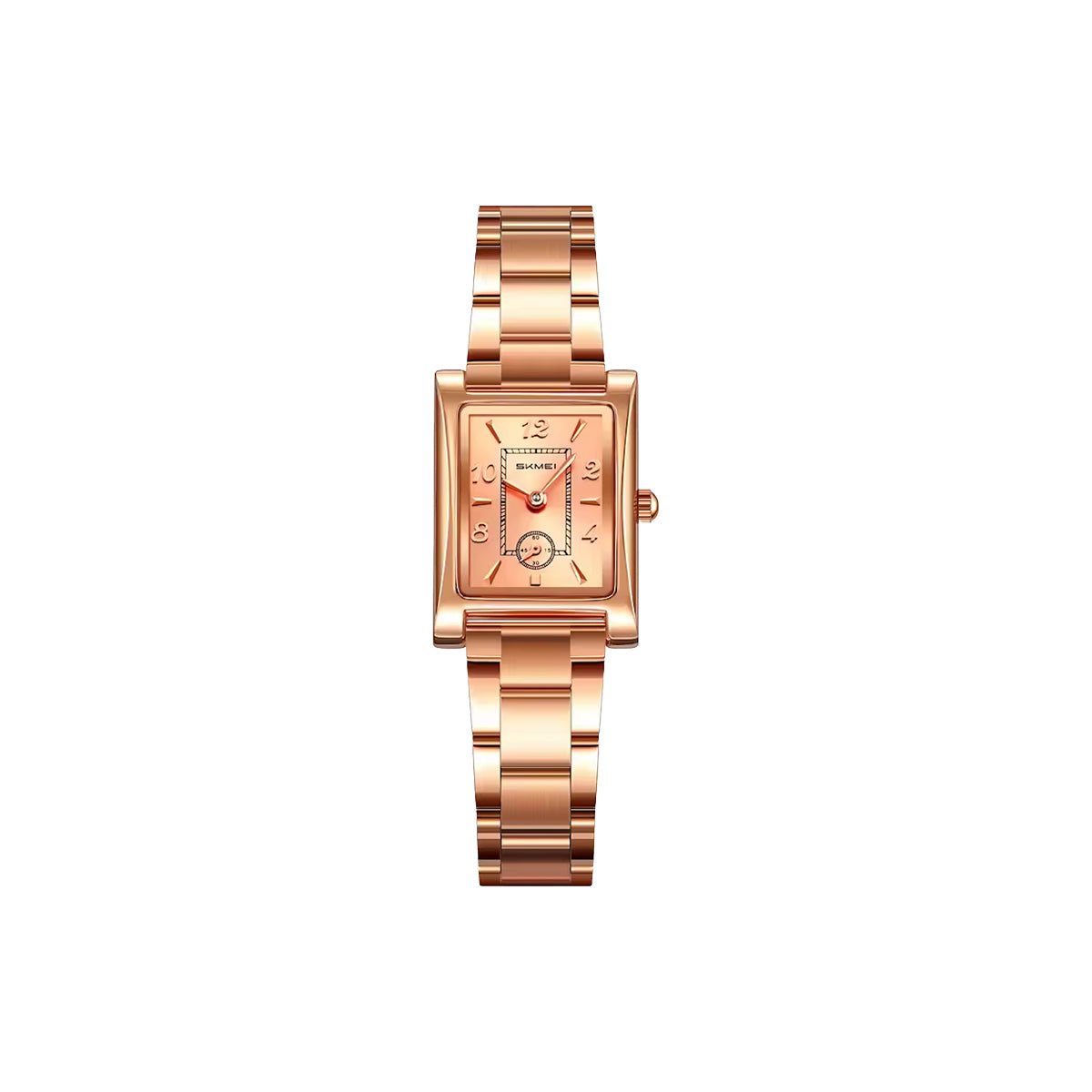 SKMEI 2570 Women’s Vintage Square Dial Quartz Watch Rose Gold – Elegant Fashion Wristwatch