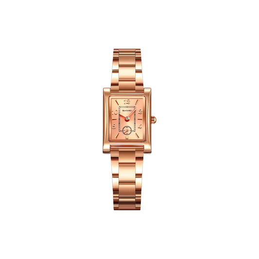 SKMEI 2570 Women’s Vintage Square Dial Quartz Watch Rose Gold – Elegant Fashion Wristwatch