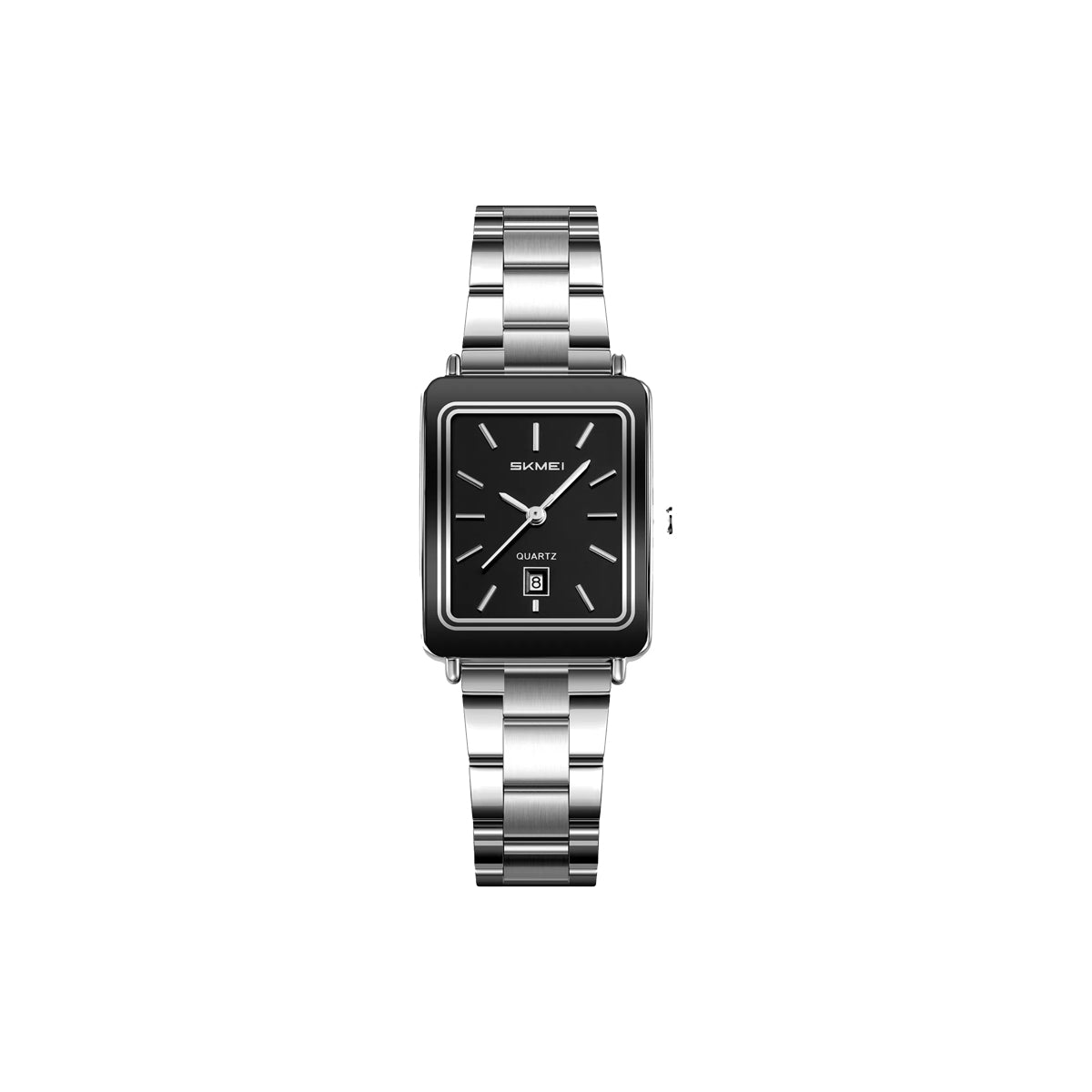 SKMEI 2566 Women’s Luxury Quartz Watch Silver Black –  Business Wristwatch with Date Display