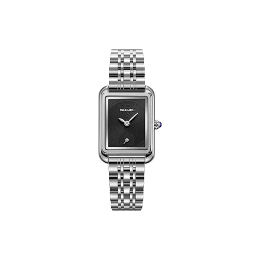 SKMEI 2670 Women’s Quartz Watch Silver Black– Elegant Rectangular Fashion Wristwatch.