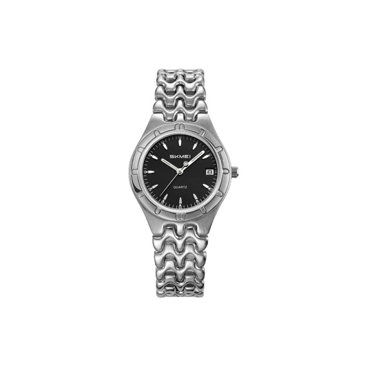 SKMEI 2637 Women’s Luxury Quartz Watch Silver Black – Elegant Custom Logo Waterproof Fashion Wristwatch