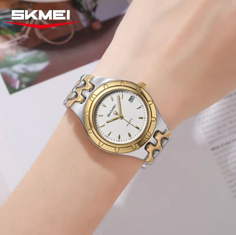 SKMEI 2637 Women’s Luxury Quartz Watch silver gold – Elegant Custom Logo Waterproof Fashion Wristwatch