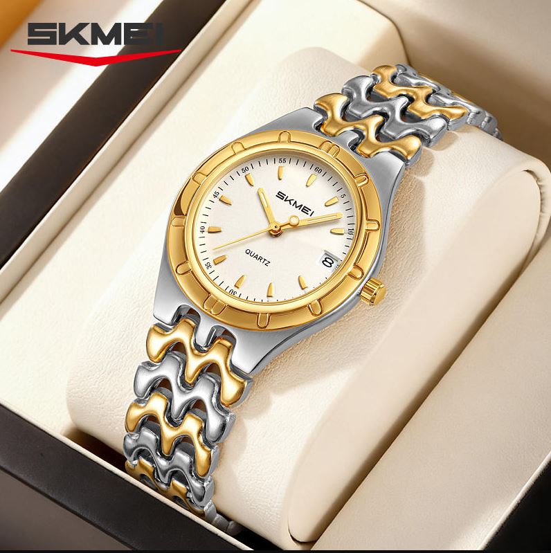 SKMEI 2637 Women’s Luxury Quartz Watch silver gold – Elegant Custom Logo Waterproof Fashion Wristwatch