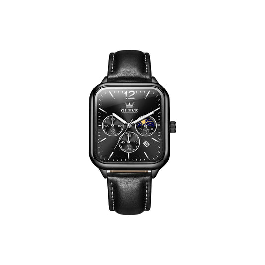OLEVS-9914 Square Dial Moon Phase Men’s Wristwatch