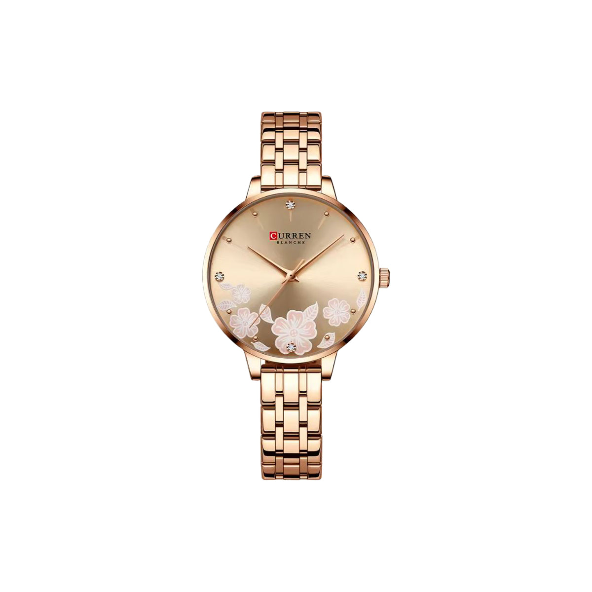 Curren 9068 Rose Gold– Women's Quartz Watch with Stainless Steel Mesh Band