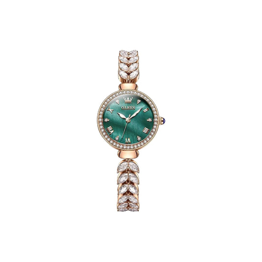 OLEVS 9971 Ladies Diamond Design Luxury Quartz Watch – Bling Crystal Jewelry Wristwatch