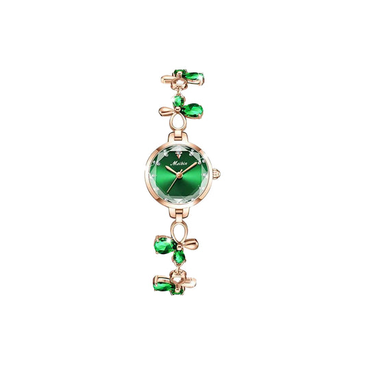MEIBIN 1673 Women’s Fashion Butterfly Bracelet Watch – Green Dial Quartz Water Diamond Wristwatch