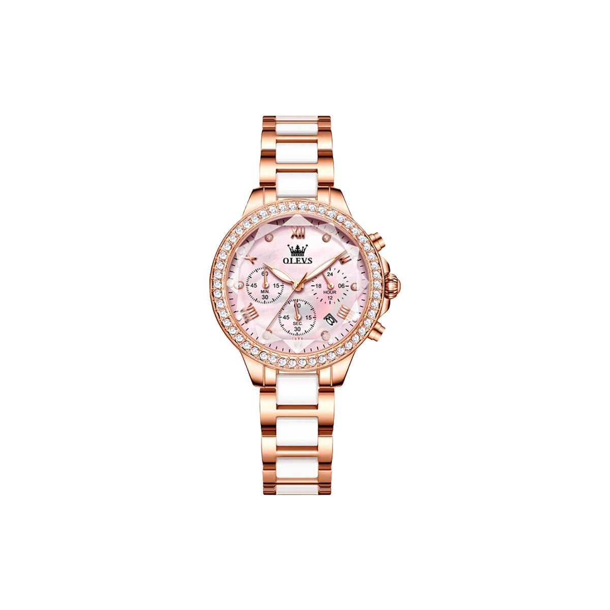 OLEVS 9999 Women's Luxury Fashion Watch Pink Dial – Waterproof Quartz Sapphire Crystal Wristwatch