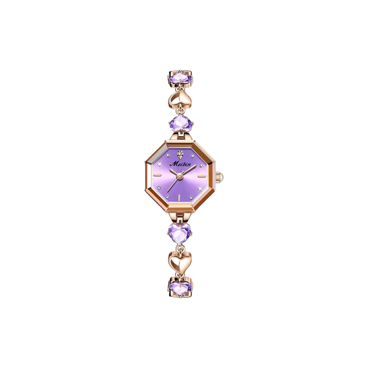 MEIBIN 1702 Women’s Octagonal Bracelet Watch Purple – Luxury Quartz Jewelry Wristwatch