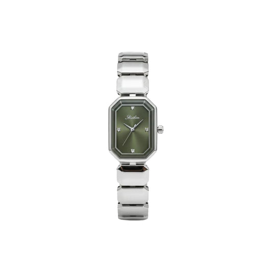 MEIBIN M1878L Women’s Luxury Octagonal Two-Tone Chain Watch – Olive Dial Wristwatch