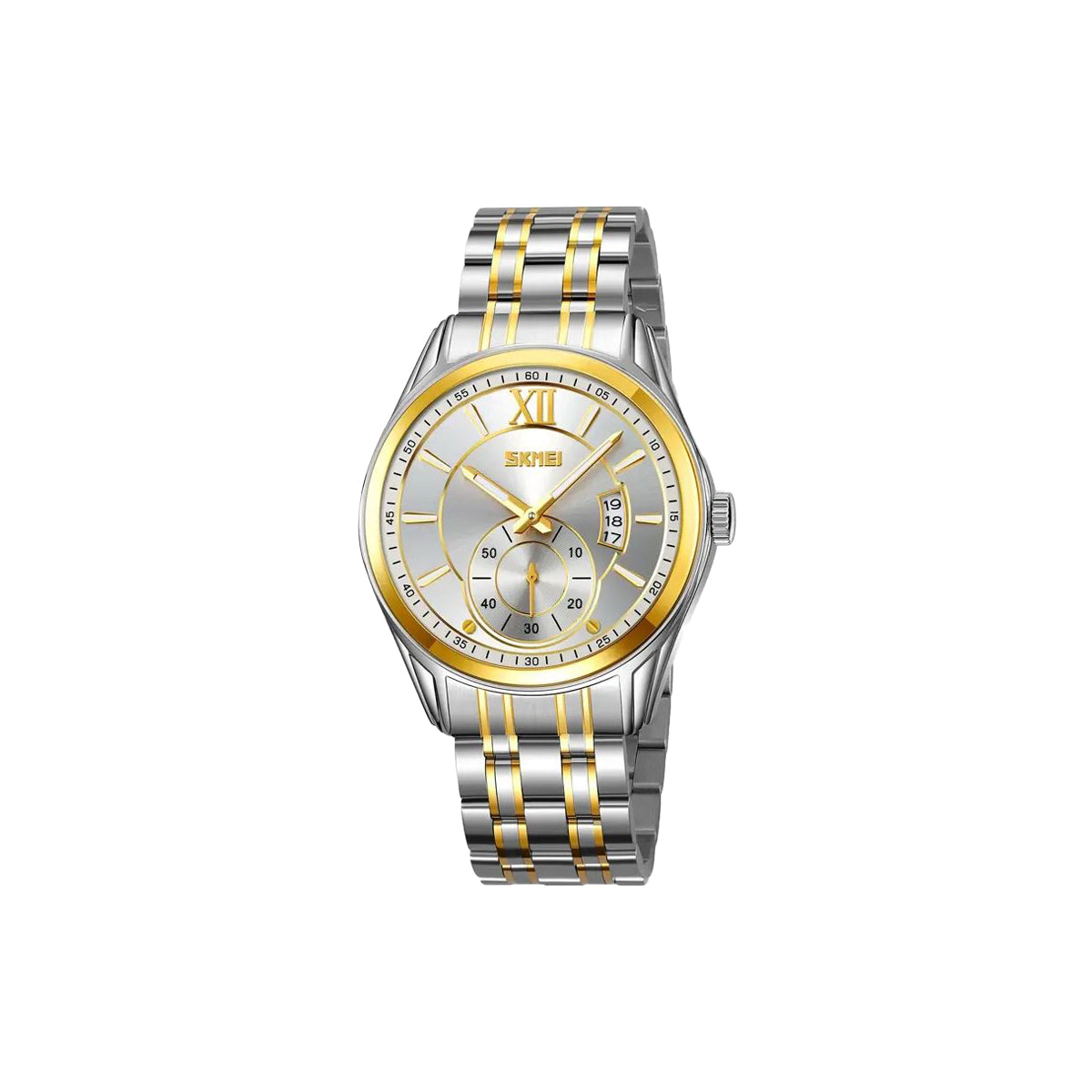 SKMEI 9319 Men’s Quartz Watch – 42.5mm Business Fashion Stainless Steel Band