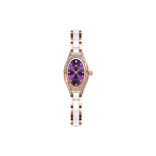 Gold wristwatch with digital display on a white background