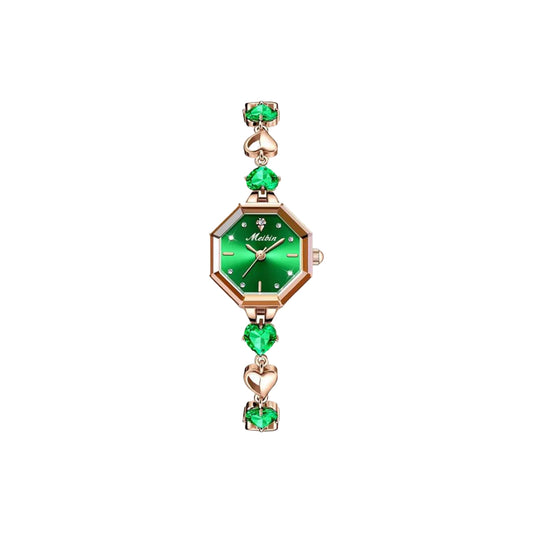 MEIBIN 1702 Women’s Octagonal Bracelet Watch Green – Luxury Quartz Jewelry Wristwatch
