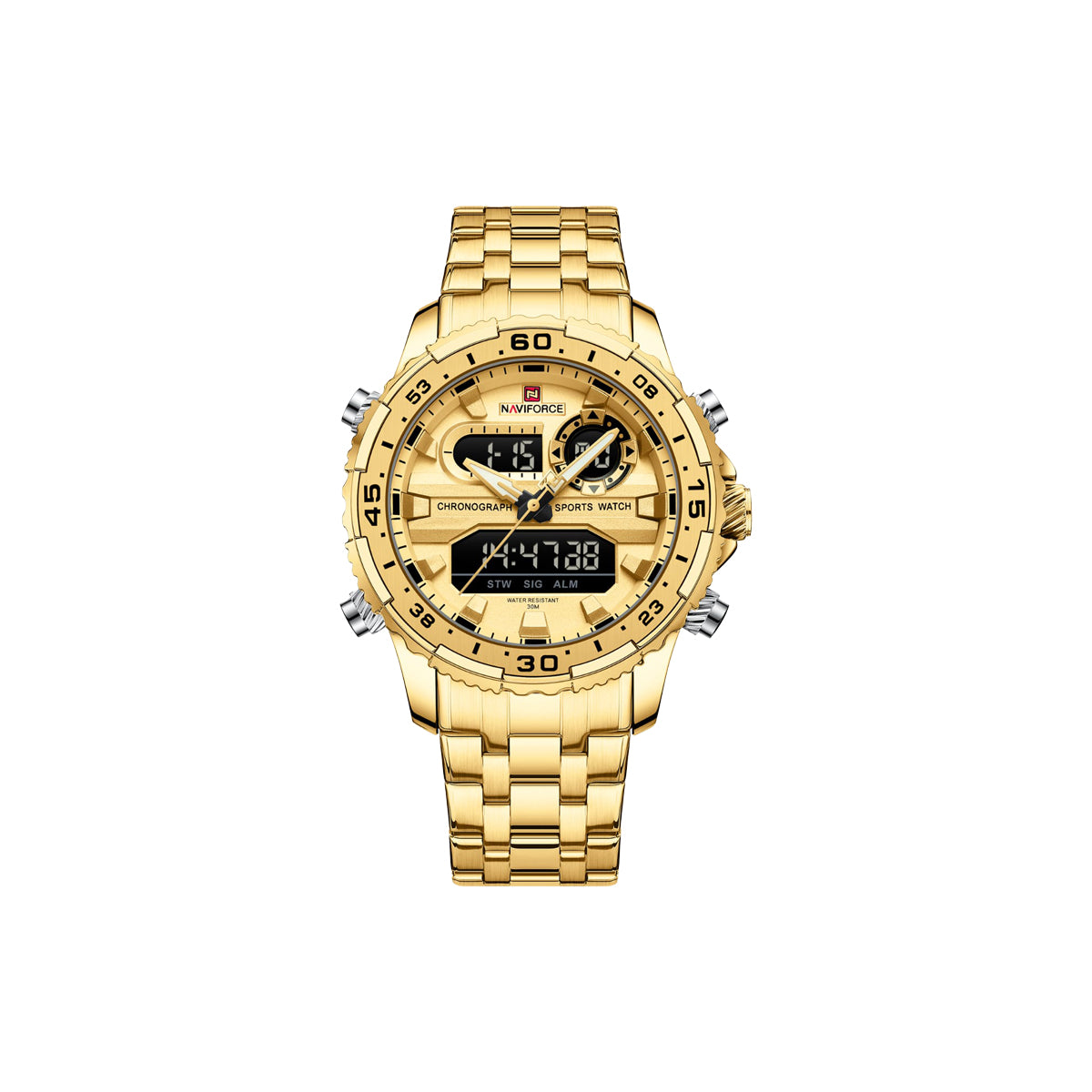 Naviforce 9234 dual display waterproof men’s watch lifestyle photo