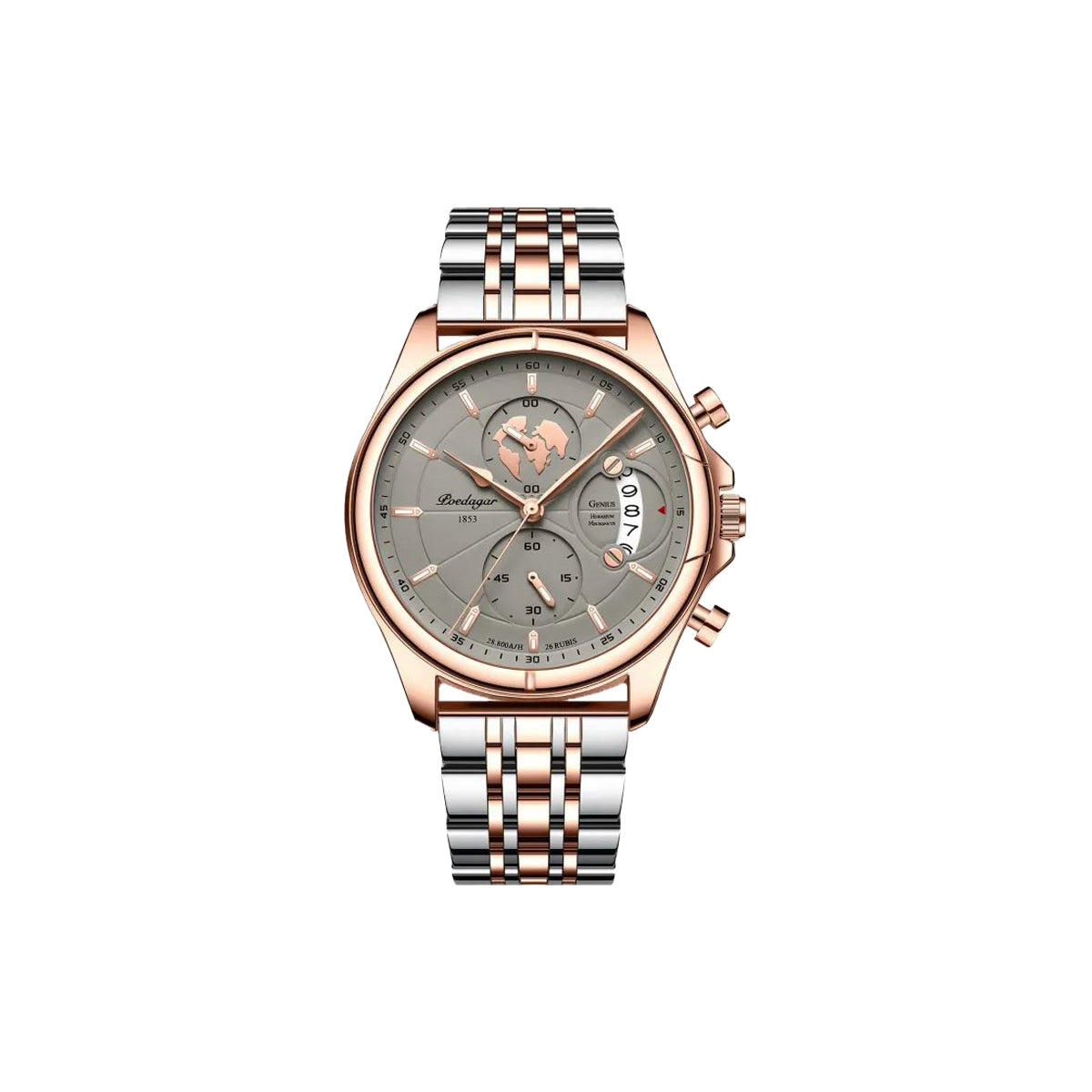 POEDAGAR 802 men’s luxury chronograph stainless steel watch