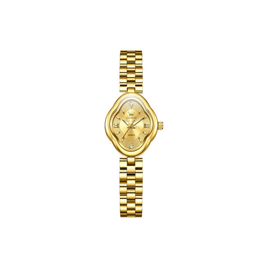 OLEVS 5666 Women’s Luxury Quartz Watch Gold Dial– Elegant Stainless Steel Wristwatch