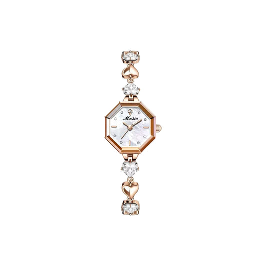 MEIBIN 1702 Women’s Octagonal Bracelet Watch White – Luxury Quartz Jewelry Wristwatch