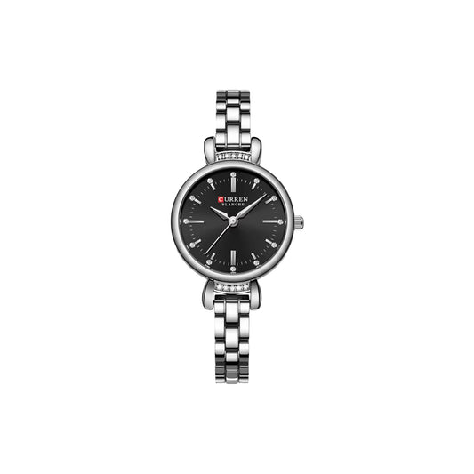 CURREN 9098 Silver Black Women’s Elegant Stainless Steel Quartz Watch