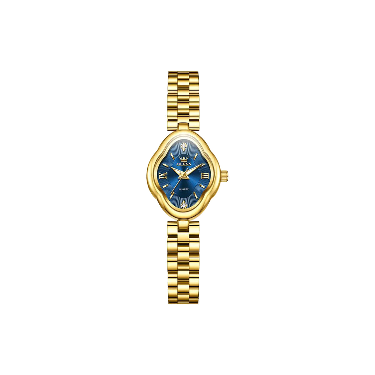 OLEVS 5666 Women’s Luxury Quartz Watch Blue Dial– Elegant Stainless Steel Wristwatch