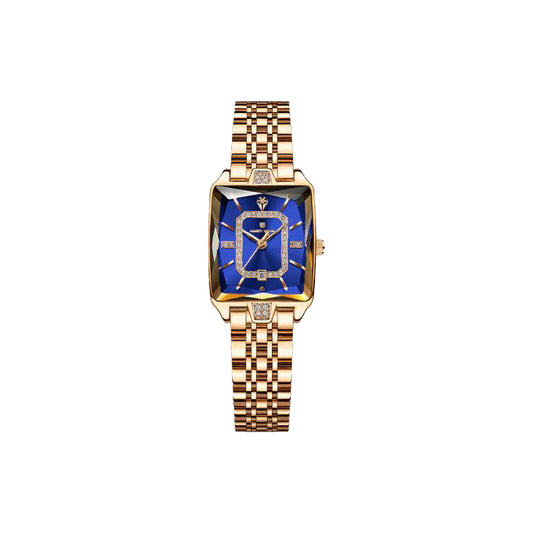 Poedagar 785 Blue Dial— Women’s Waterproof Rectangle Luxury Quartz Watch