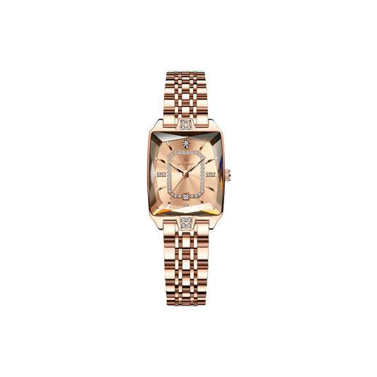 Poedagar 785 Rose Gold Dial— Women’s Waterproof Rectangle Luxury Quartz Watch