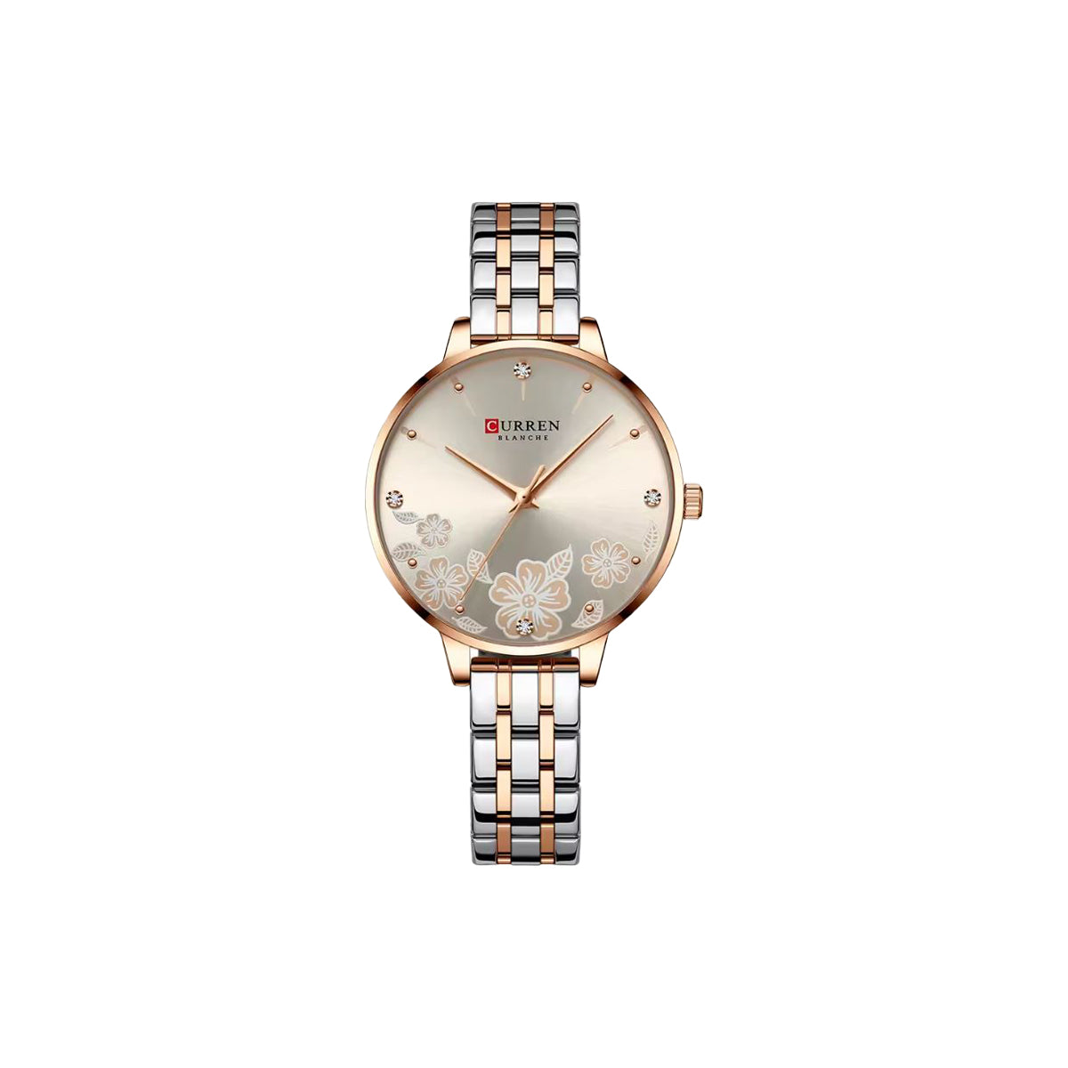 Curren 9068 Silver Rose– Women's Quartz Watch with Stainless Steel Mesh Band
