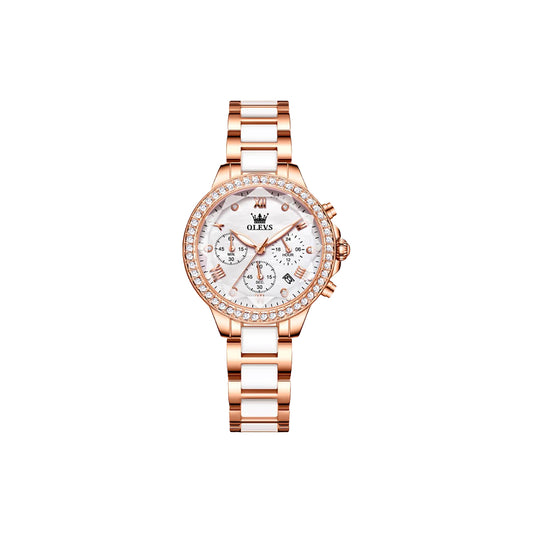 OLEVS 9999 calendar luminous hands watch close up