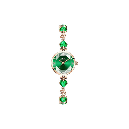 MEIBIN 1713 Women’s Luxury Green Rose Gold Stainless Steel Watch – Elegant Quartz Wristwatch