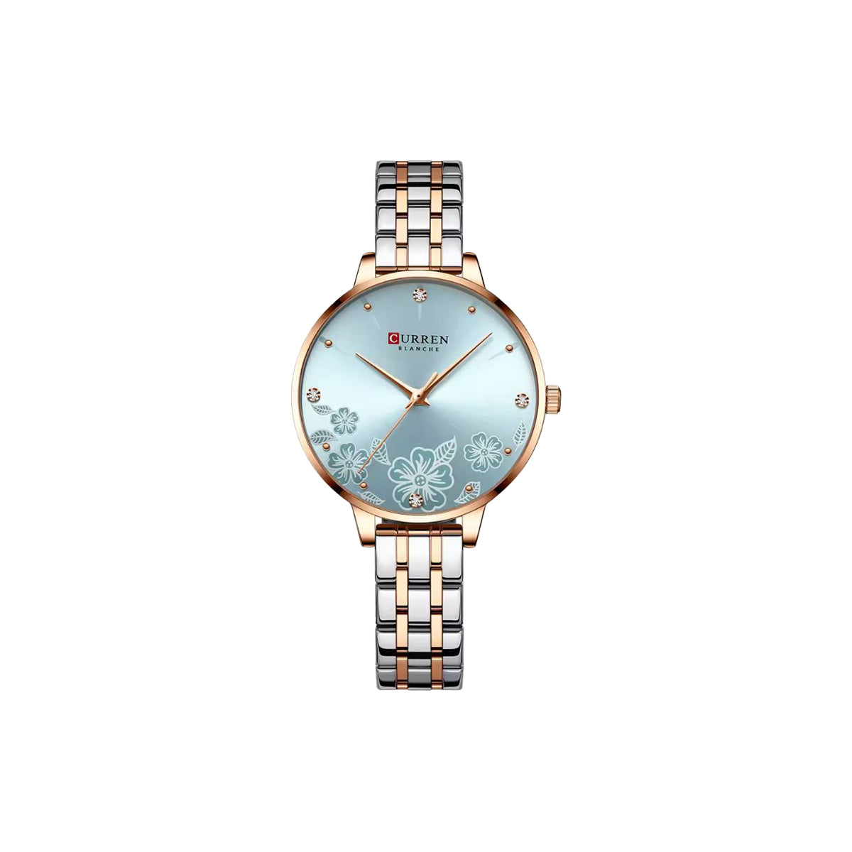 Curren 9068 Two Tone Paste– Women's Quartz Watch with Stainless Steel Mesh Band